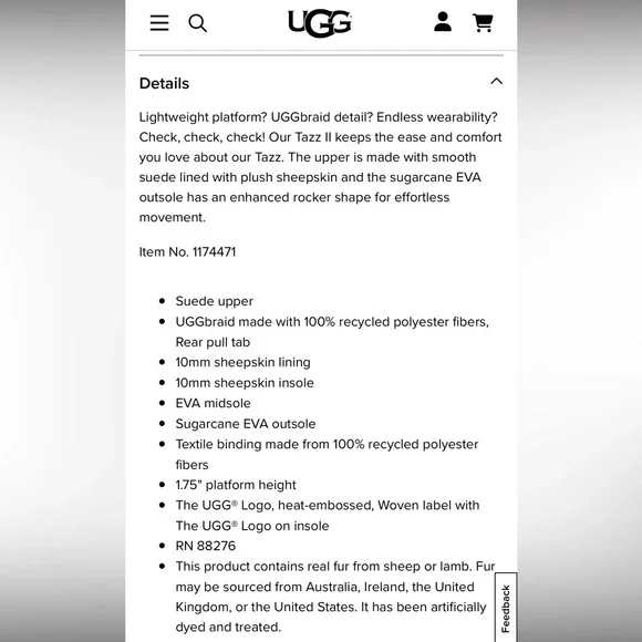 UGG Tazz II slippers in chestnut women’s size 8 - Picture 3 of 9